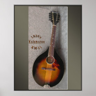 Kalamazoo Mandolin Print der 30er Jahre Poster