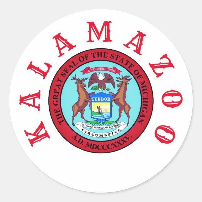 Kalamazoo, Michigan Classic Round Sticker (Vorderseite)