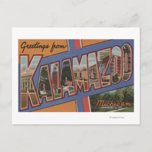 Kalamazoo, Michigan - Große Buchstabenszenen Postkarte