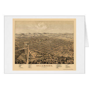 Kalamazoo, panoramische Karte MI - 1874