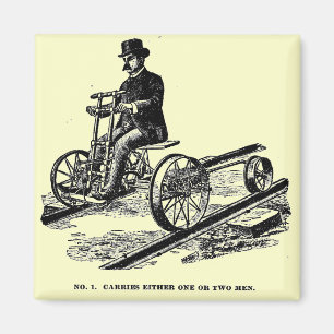 KALAMAZOO Velocipede-Eisenbahn-Handauto 1887 Magnet