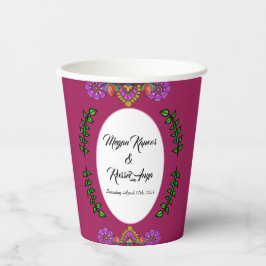 Kalamkari Wedding Blumen Pappbecher