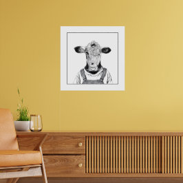 Kalb in Dungaree (Schnee) Poster