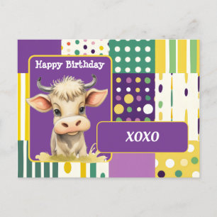 Kalb XOXO Alles Gute zum Geburtstag Postkarte