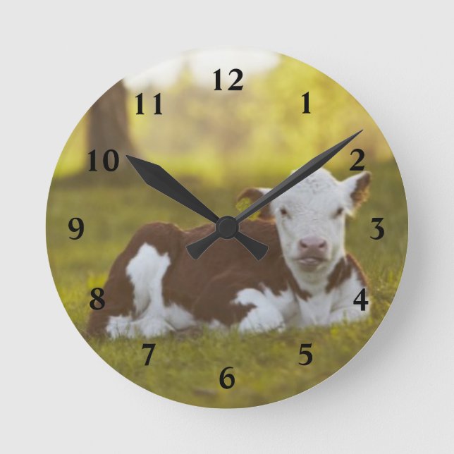 Kalbsruhen Runde Wanduhr (Vorderseite)