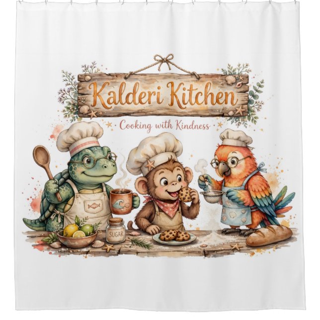 Kalderi Kindness Kitchen Duschvorhang (Vorderseite)