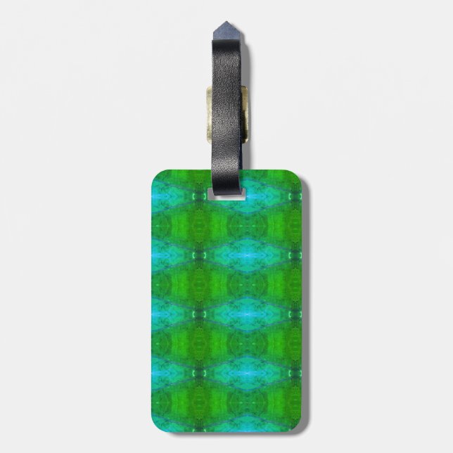 Kale Ikat Greenleaf Gepäckanhänger (Rückseite vertikal)