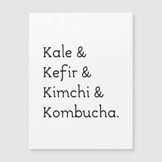 Kale Kefir Kimchi Kombucha Postcard Magnetkarte (Vorderseite)