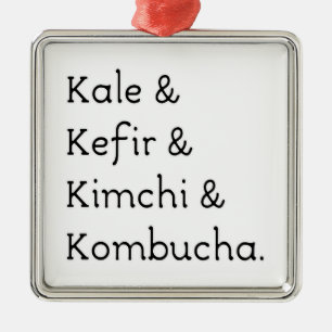 Kale Kefir Kimchi Kombucha Silbernes Ornament