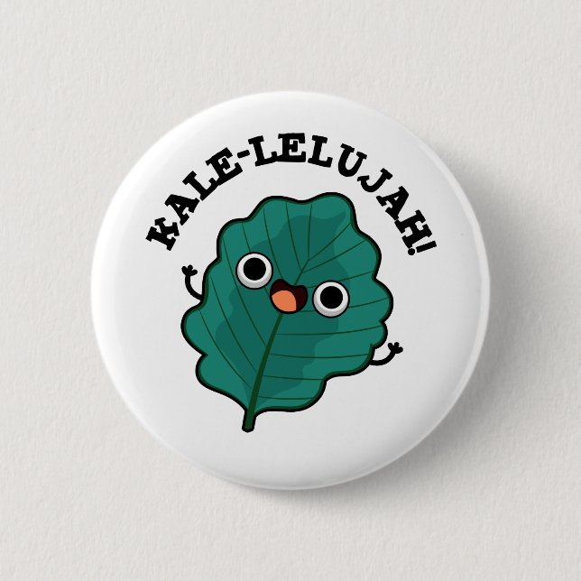 Kale-lelujah Funny Veggie Kale Pun Button (Vorderseite)