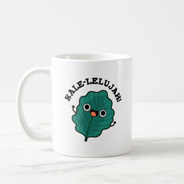 Kale-lelujah Funny Veggie Kale Pun Kaffeetasse (Links)