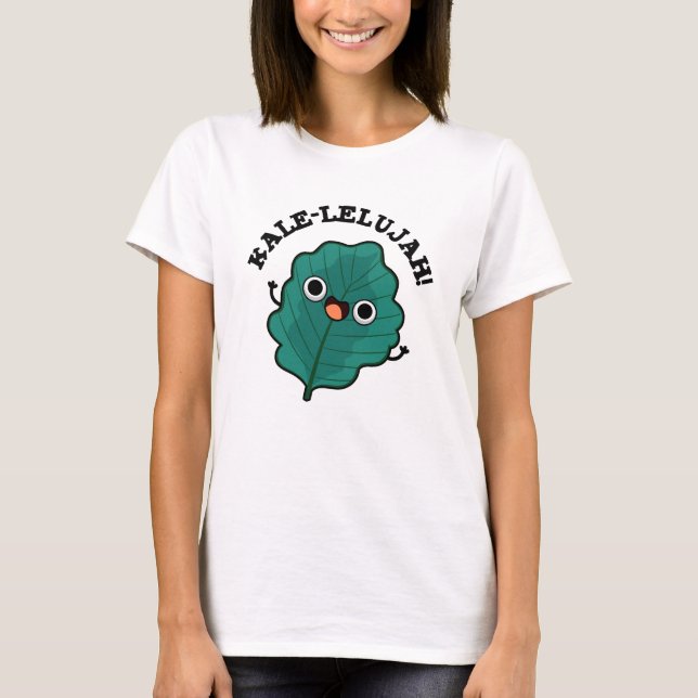 Kale-lelujah Funny Veggie Kale Pun T-Shirt (Vorderseite)