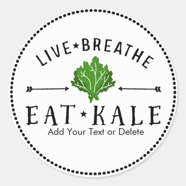 Kale Liebe Live Break Eat Kale Custom Runder Aufkleber (Vorderseite)