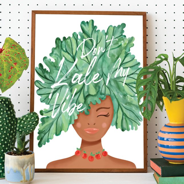 Kale meine Vibe Watercolor Kale Beauty Woman Poster (Von Creator hochgeladen)