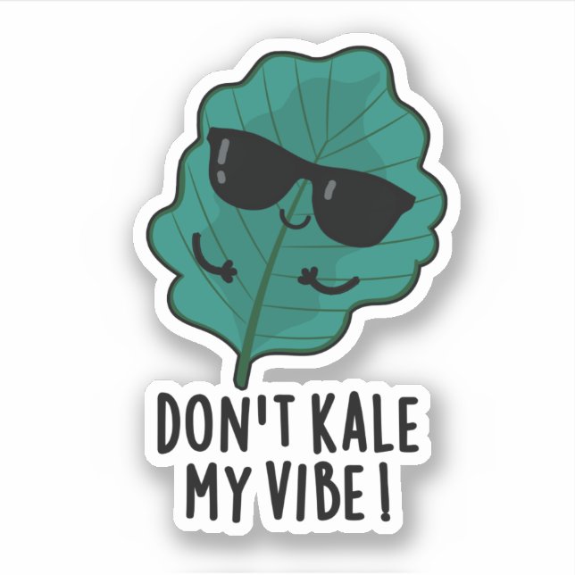 Kale My Vibe Funny Veggie Pun Aufkleber (Vorderseite)