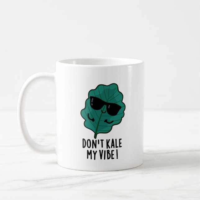 Kale My Vibe Funny Veggie Pun Kaffeetasse (Links)
