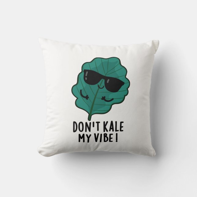 Kale My Vibe Funny Veggie Pun Kissen (Vorderseite)