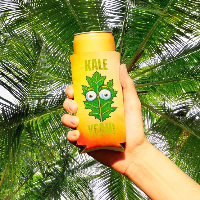 Kale Yeah Funny Veggie Pun 12oz Selters Dosenkühler (Von Creator hochgeladen)