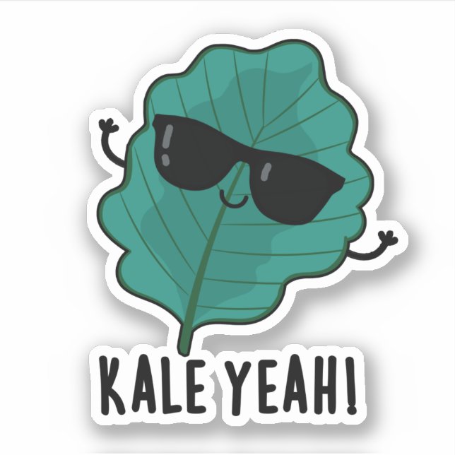 Kale Yeah Funny Veggie Pun Aufkleber (Vorderseite)