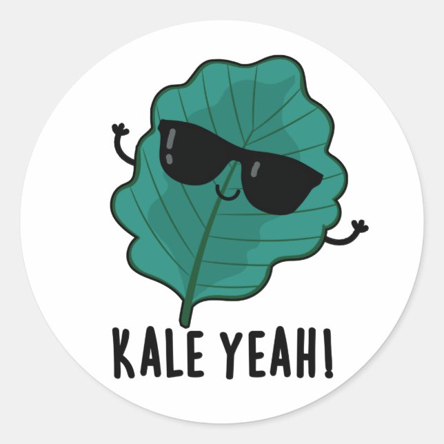 Kale Yeah Funny Veggie Pun Runder Aufkleber (Vorderseite)