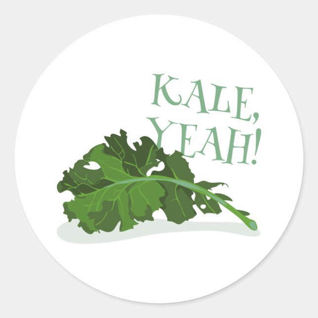 Kale Yeah Runder Aufkleber (Vorderseite)
