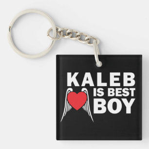 Kaleb ist bestes die Jungen-Quadrat-Schlüsselkette Schlüsselanhänger