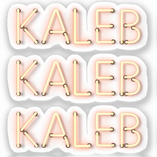 Kalebname in glühenden Neonleuchten x3 Aufkleber (Vorderseite)