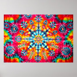 Kaleido-dye, abstract, psychedelic, tie dye poster