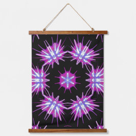 Kaleido Starburst – Purple Pattern Tapestry Wandteppich Mit Holzrahmen