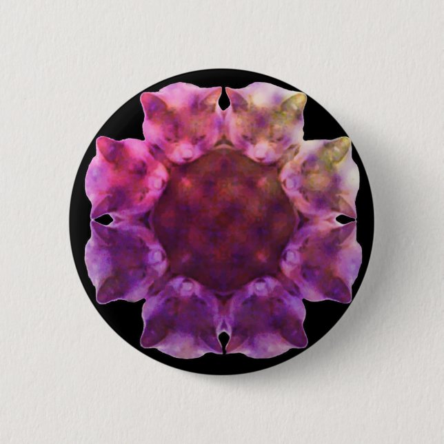 KALEIDOCAT: Luccaface (Schwarzes) Abzeichen Button (Vorderseite)