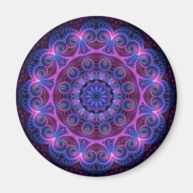 Kaleidoscope Apophysis Mandala Hearts Magnet (Vorne)