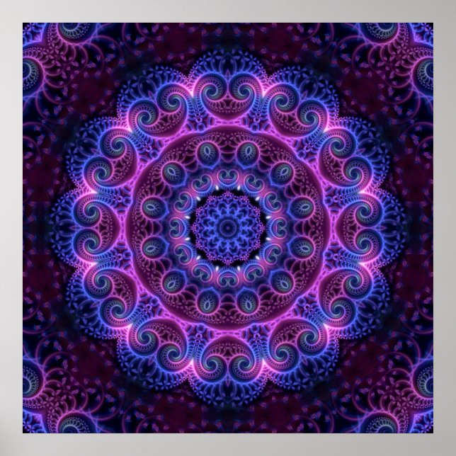 Kaleidoscope Apophysis Mandala Hearts Poster (Vorne)
