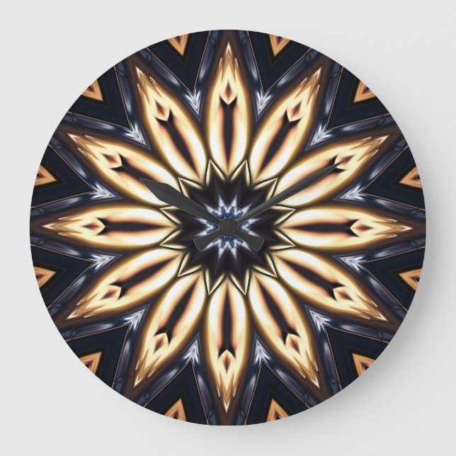 Kaleidoscope Art 16 Wall Clocks & Numeral Options Große Wanduhr (Vorderseite)