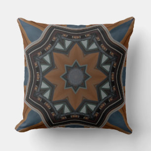 Kaleidoscope Brown Star pattern... Lumbar Pillow Kissen