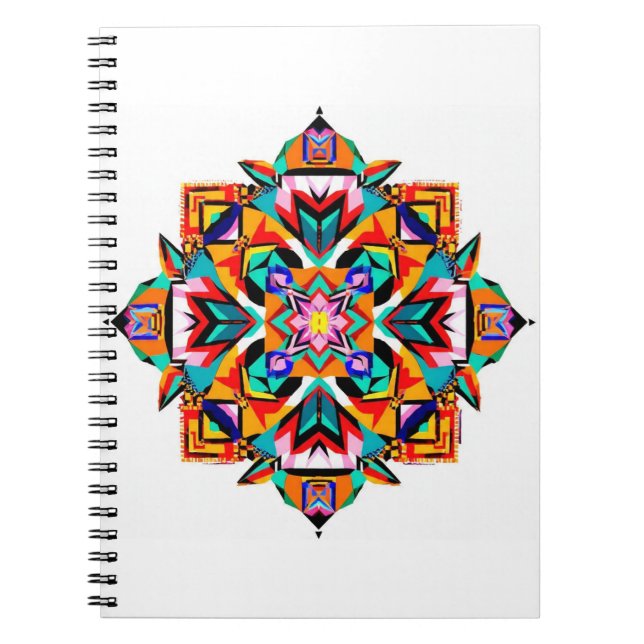 Kaleidoscope Burst: A Modern Tribal Mandala Notizblock (Vorderseite)
