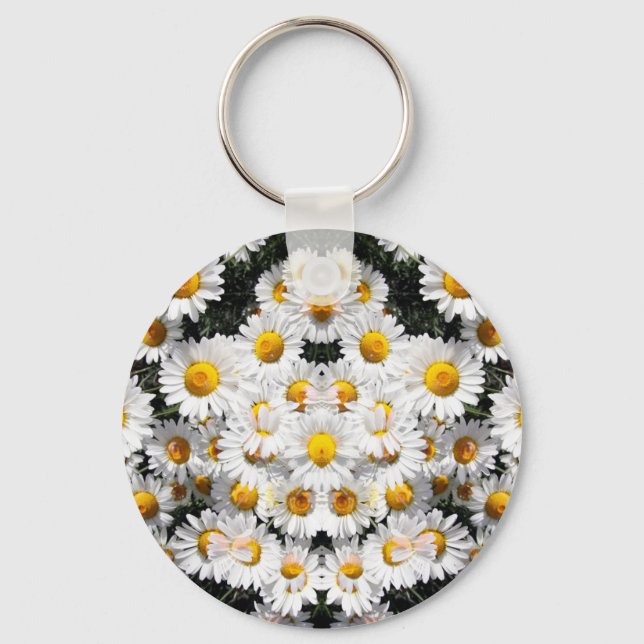 Kaleidoscope Daisies Pattern Schlüsselanhänger (Vorderseite)