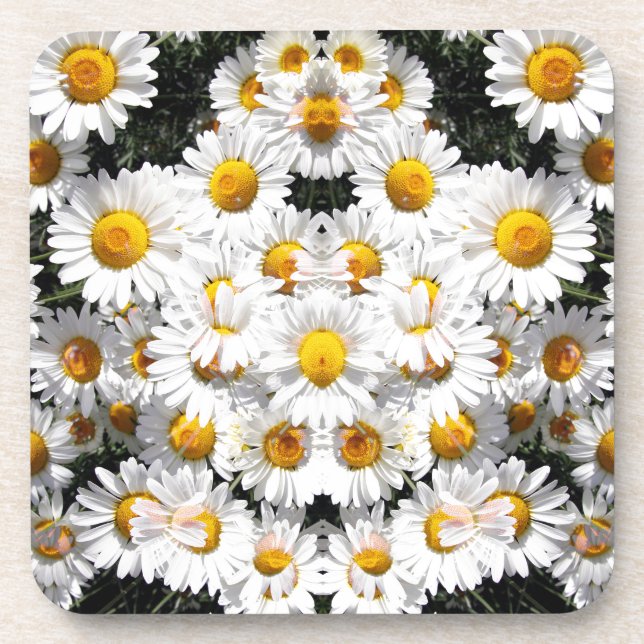 Kaleidoscope Daisies Pattern Untersetzer (Vorderseite)