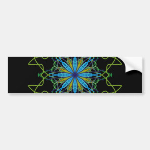 Kaleidoscope Mandala Art Black Blue Star Autoaufkleber