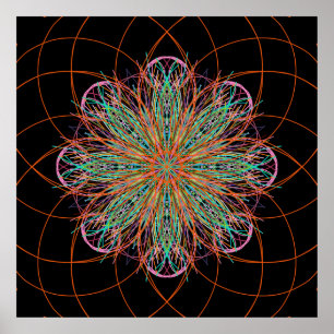Kaleidoscope Mandala Art Energy Blume Poster