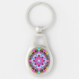 Kaleidoscope Mandala – Radiant Metal Keychain Schlüsselanhänger