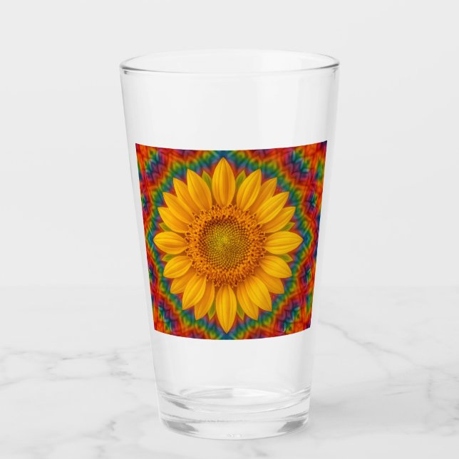 Kaleidoscope Sunflower  Glas (Vorderseite)