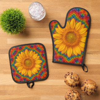 Kaleidoscope Sunflower  Ofenhandschuh & Topflappen-Set