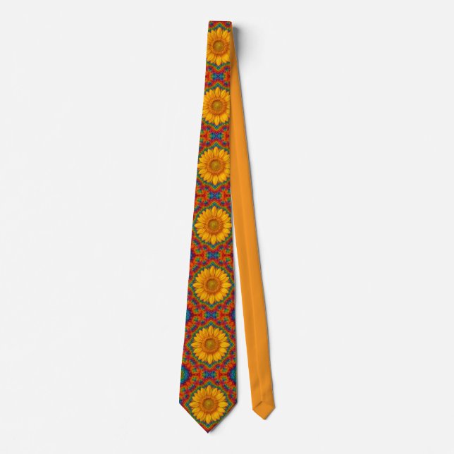 Kaleidoscope Sunflower Socks Tie Krawatte (Vorderseite)
