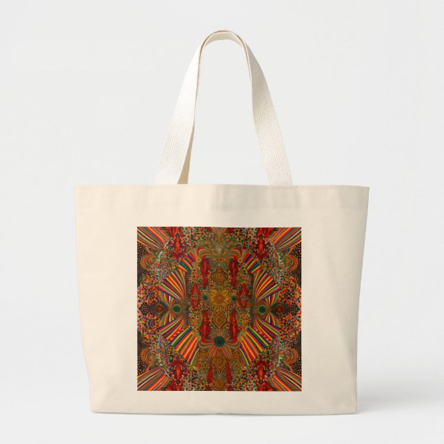 Kaleidoscopic Art Jumbo Tote Bag – Geometric  Jumbo Stoffbeutel (Vorne)