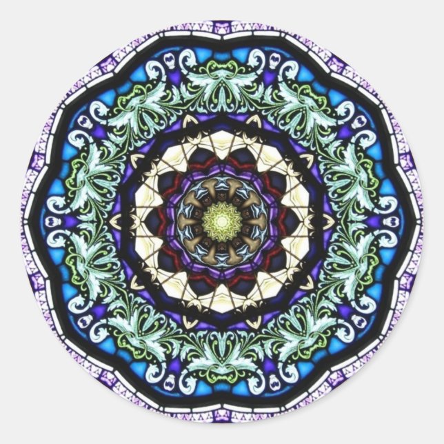 Kaleidoskop 2 runder aufkleber (Vorderseite)