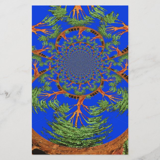 Kaleidoskop Acacia Tree Art Print/Graphic Briefpapier (Vorderseite)