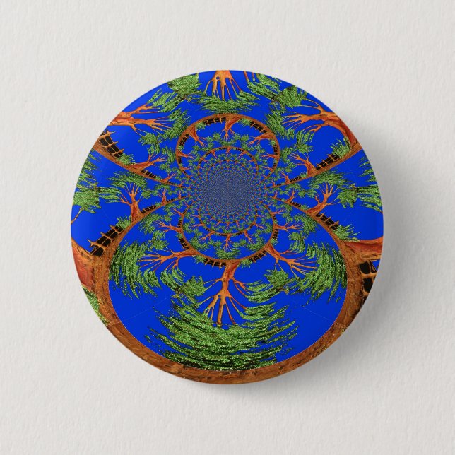 Kaleidoskop Acacia Tree Art Print/Graphic Button (Vorderseite)