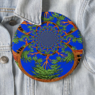 Kaleidoskop Akazienbaum Kunstposter/Grafik Button