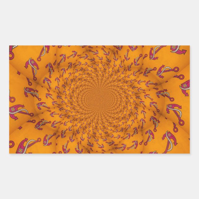 Kaleidoskop Anchor Art Print Rechteckiger Aufkleber (Vorderseite)