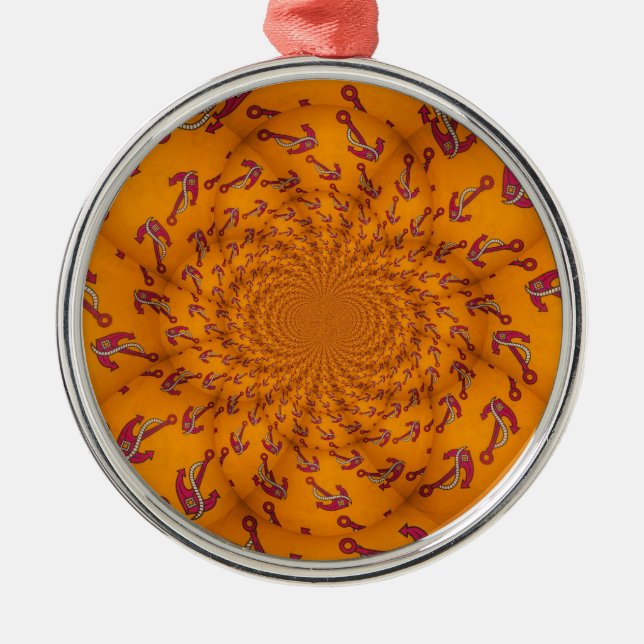 Kaleidoskop Anchor Art Print Silbernes Ornament (Vorne)